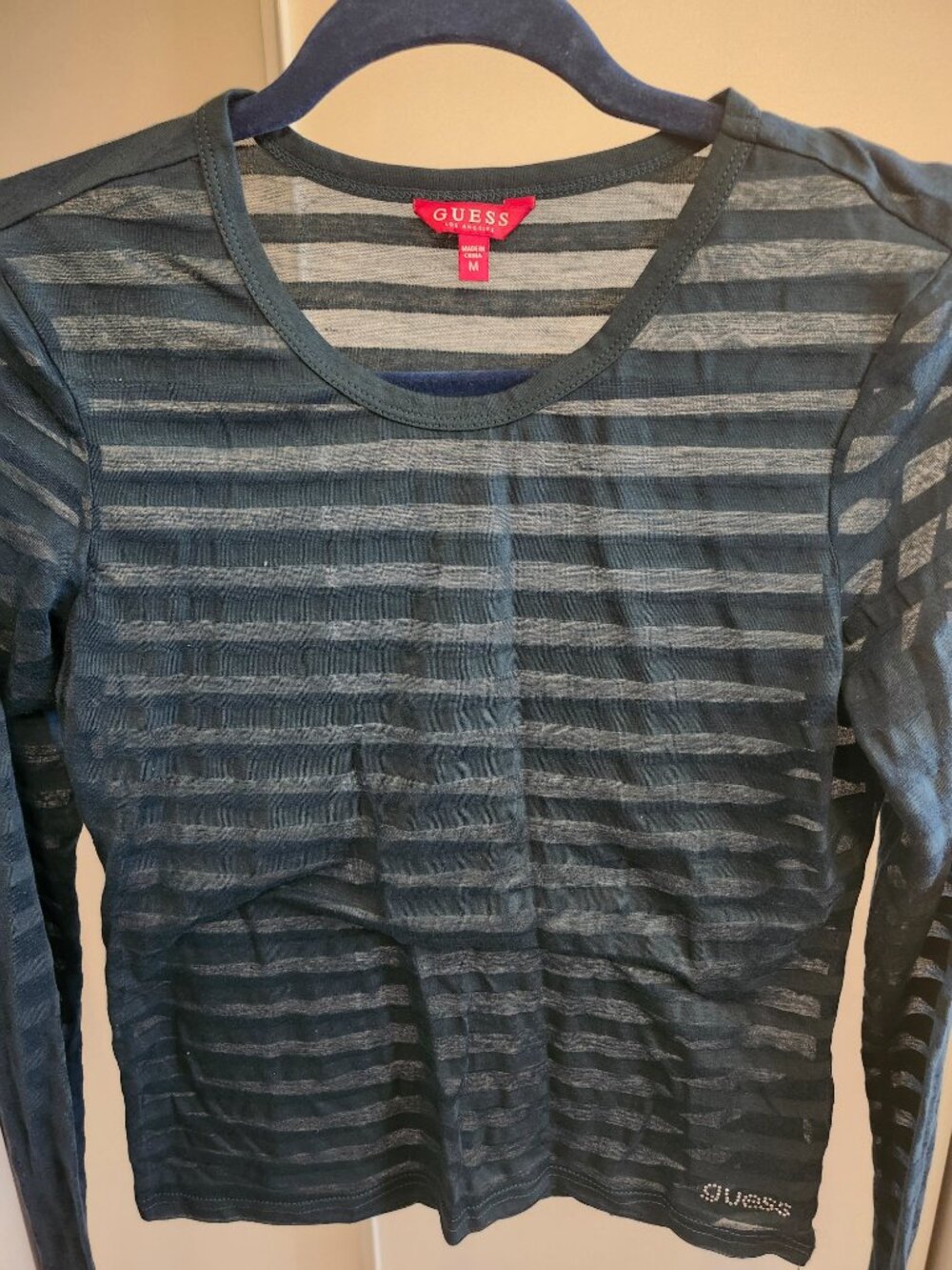 GUESS TOP WITH RINESTONES HUNTER GREEN SIZE M - Picture 2 of 4